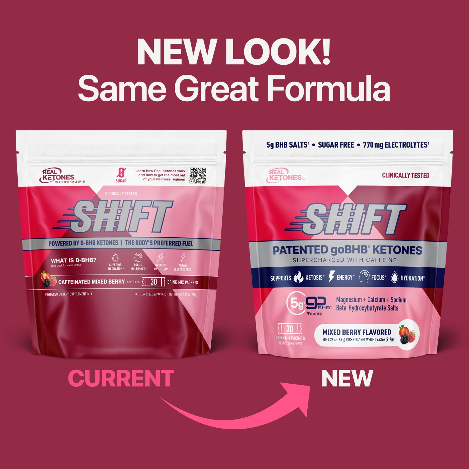 Real Ketones BHB exogenous packets beside a glass for quick keto energy.