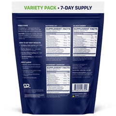 Real Ketones BHB packets back view with electrolyte blend and usage notes