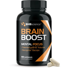 Real Ketones Brain Booster bottle supports daily focus and cognitive clarity.