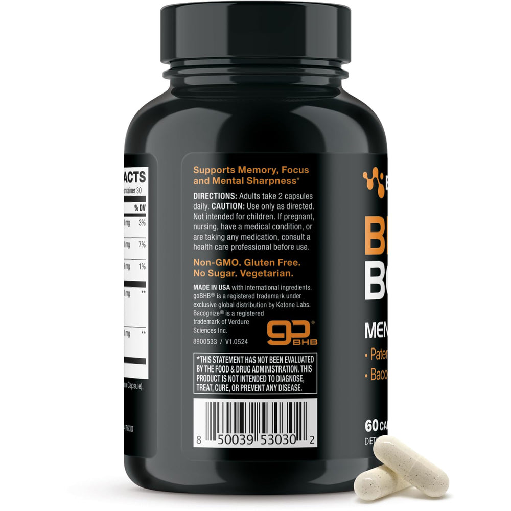 Real Ketones Brain Booster packaging designed for easy daily use.