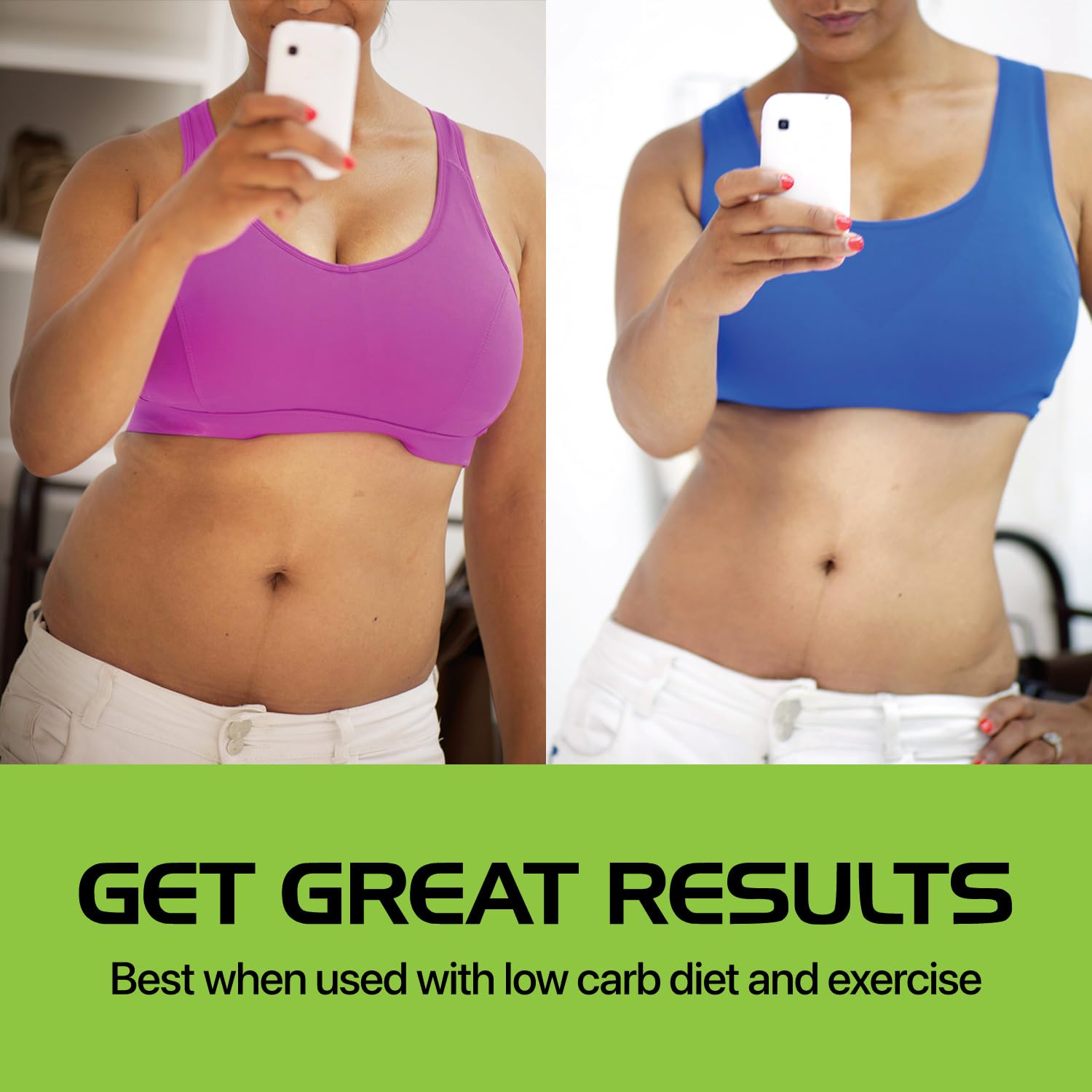 Real Ketones caffeine icon indicates a natural energy boost option.