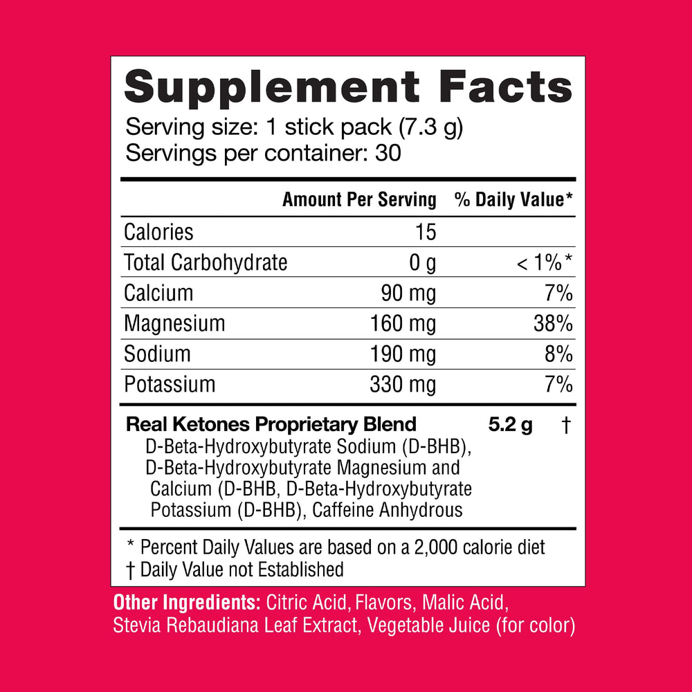 Real Ketones caffeine keto drink in glass highlighting alert energy.