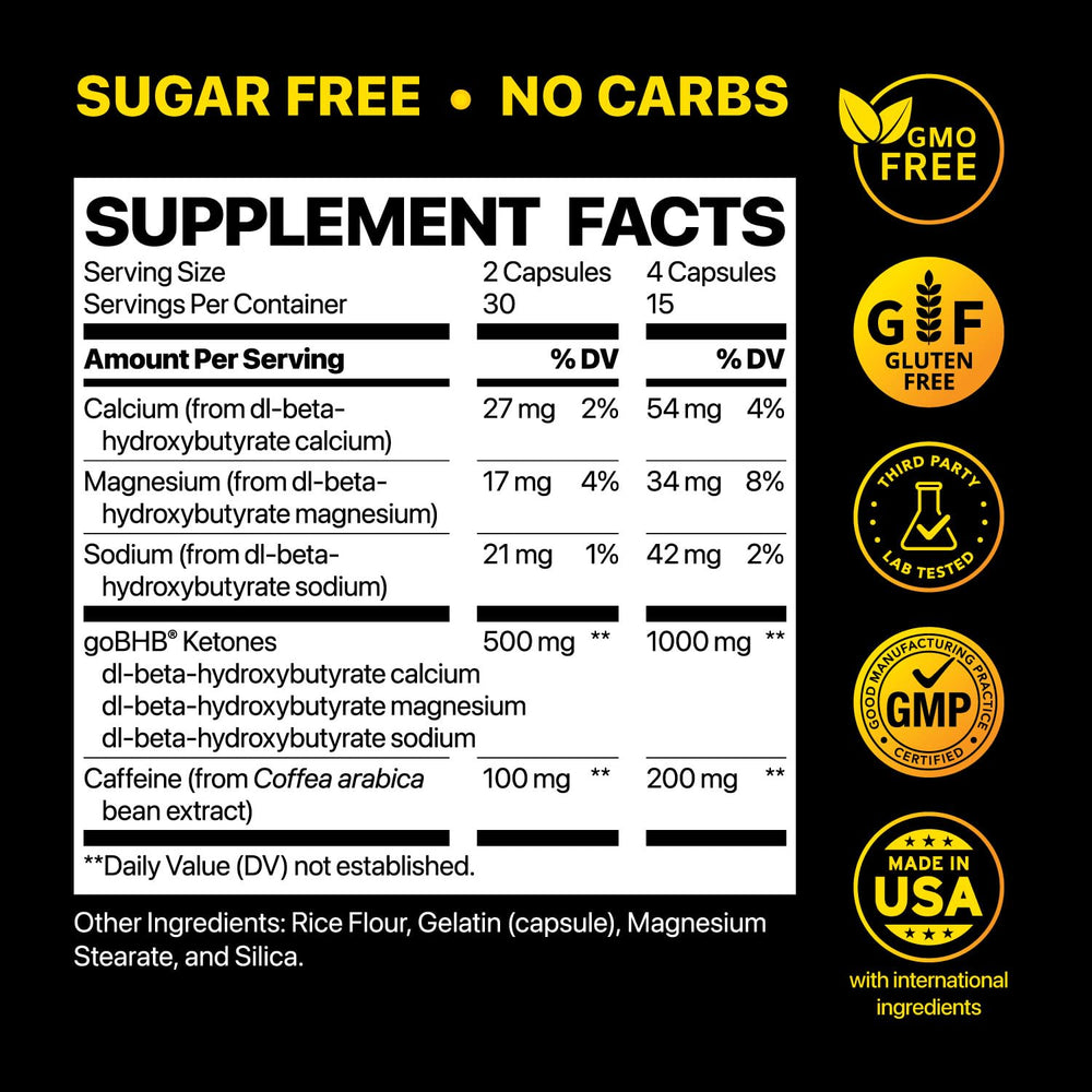 Real Ketones goBHB pills close-up showing exogenous ketones for fat-fueled focus.
