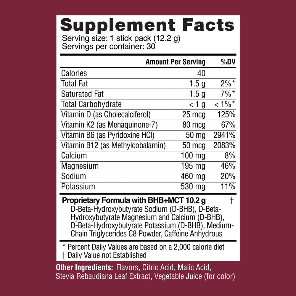 Real Ketones hydration glass with berry mix demonstrates refreshing no sugar beverage.