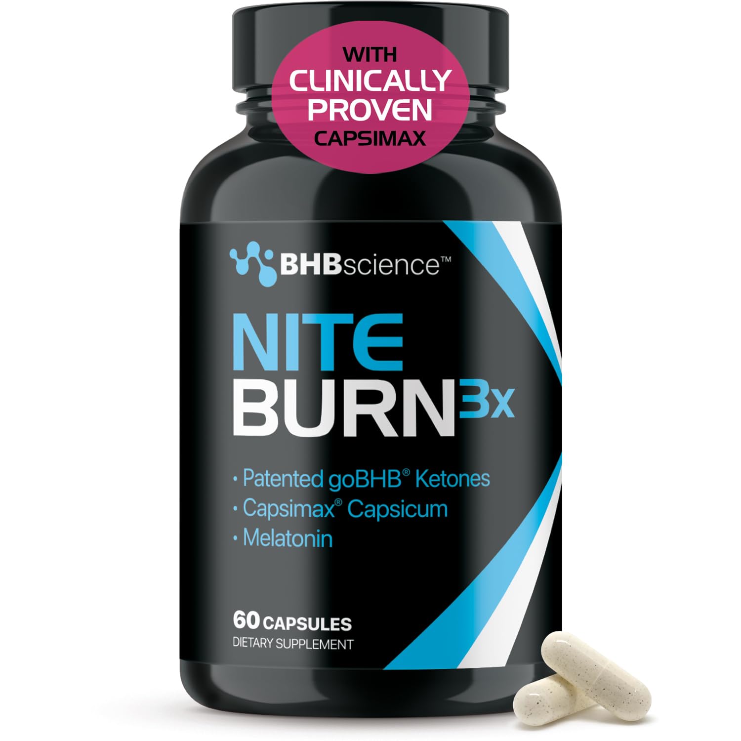 Real Ketones Night Burn bottle on a nightstand supports your evening routine.