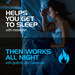 Real Ketones Night Burn Capsimax depiction for potential metabolic support.