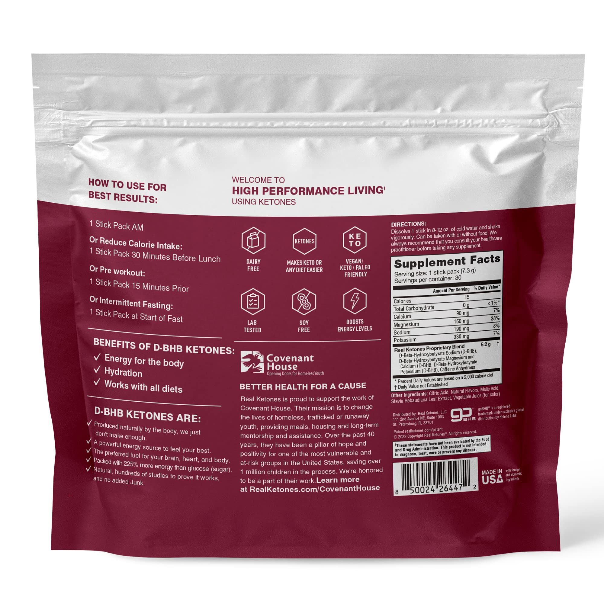 Real Ketones no sugar electrolyte formula poured into water.