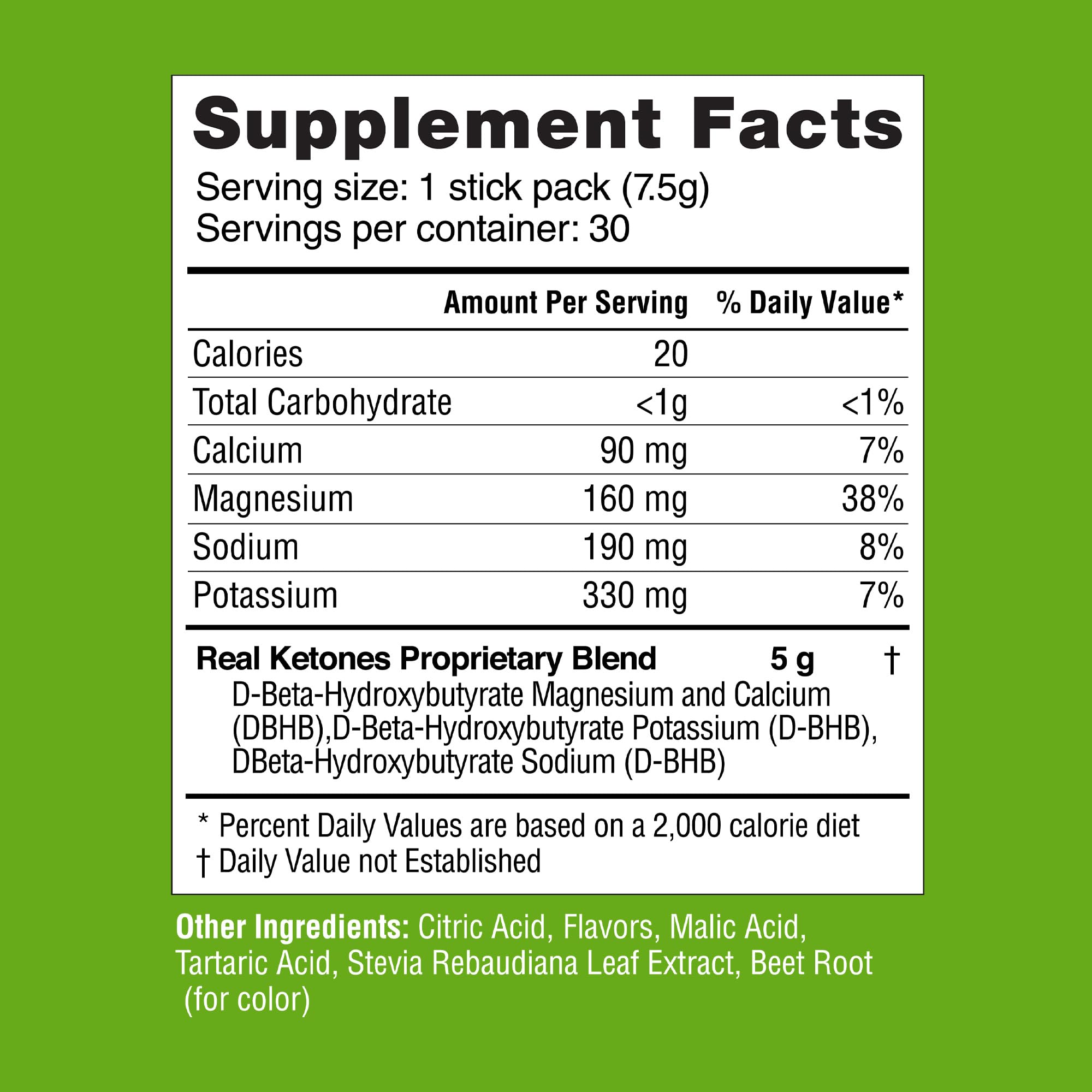 Real Ketones no-sugar formula label close-up for clean keto hydration.