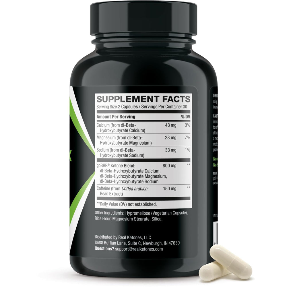 Real Ketones vegetarian non-GMO badge signals quality and inclusivity.