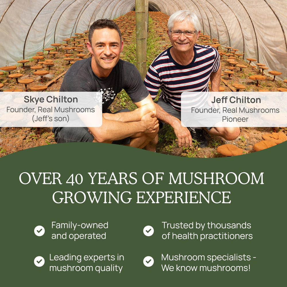 Real Mushrooms Turkey Tail capsules packaging highlighting quality