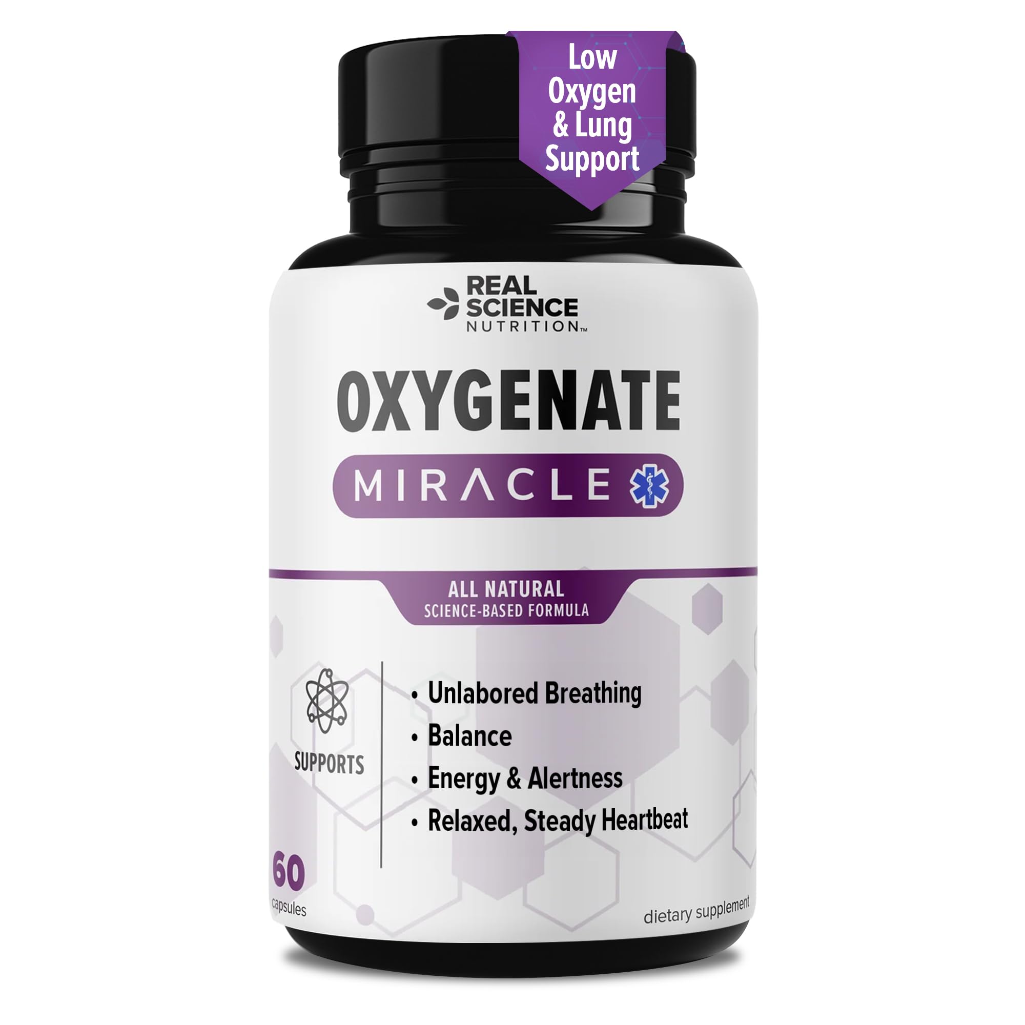 Real Science Oxygenate Miracle bottle-front supports daily breathing comfort