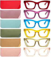 REAVEE 6-pack Oprah Style glasses with blue light blocking for everyday comfort.