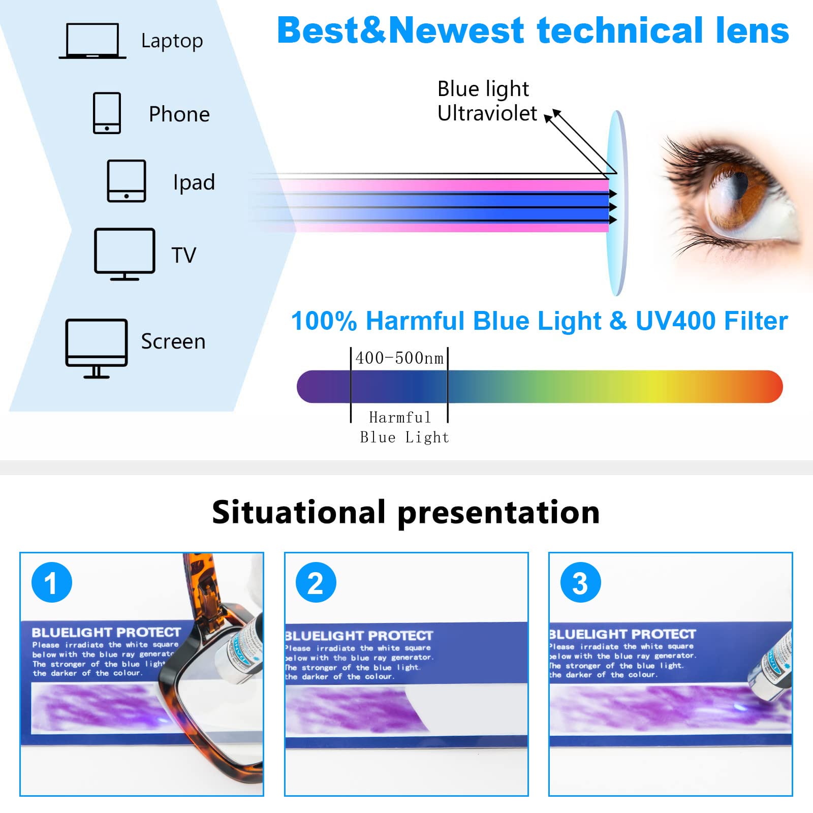 REAVEE UV400 protection blocks harmful rays for eye comfort.