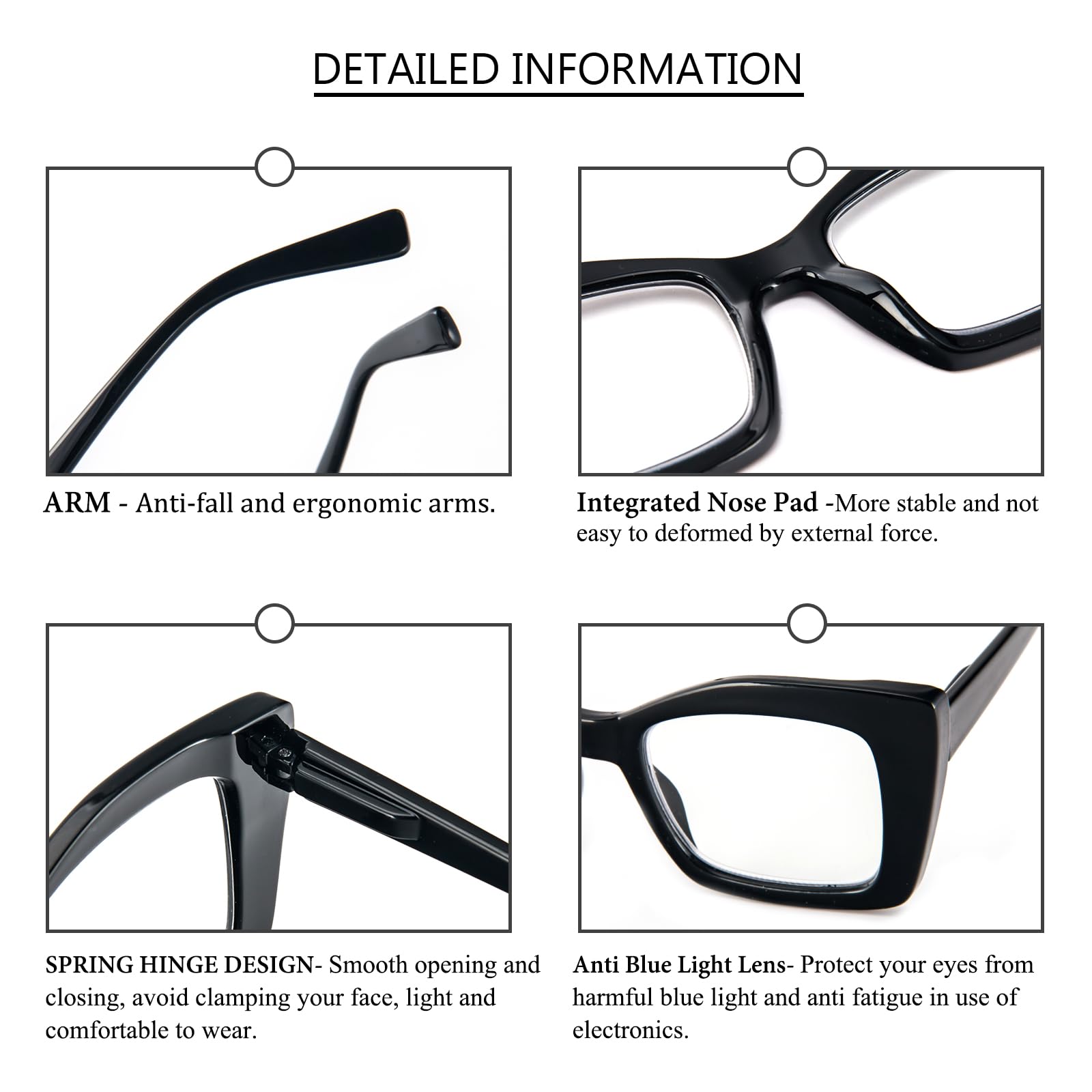 REAVEE blue light blocking lens close-up highlighting protective feature for screens.