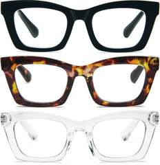 REAVEE Oprah-style reading glasses with blue light blocking protect eyes during screen time.