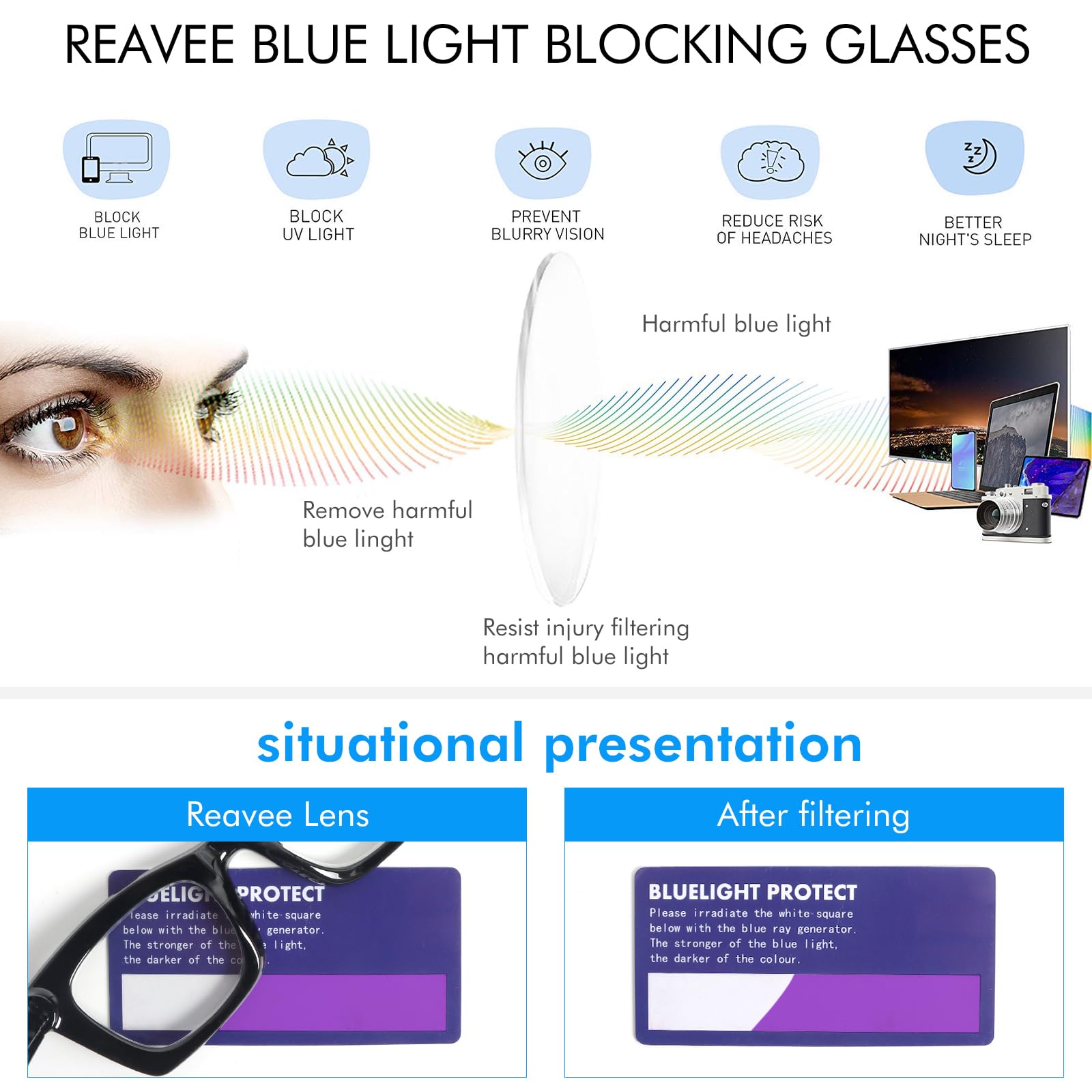 REAVEE Oprah-style glasses 48x36mm dimensions for a balanced fit