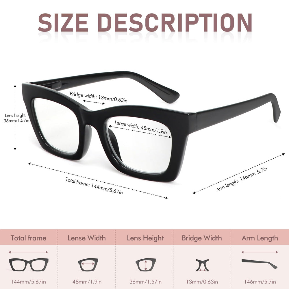 REAVEE Oprah-style reading glasses with pink frame and blue light blocking for screen use