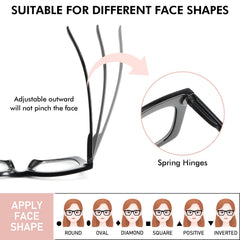 REAVEE Oprah-style spring hinge glasses provide comfortable all-day wear