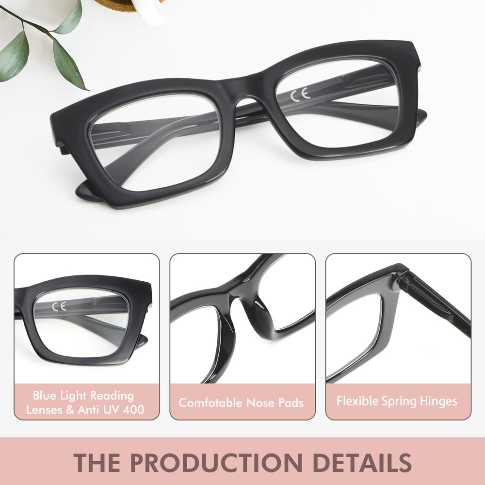 REAVEE Oprah-style reading glasses with tortoise frame and blue light blocking for devices