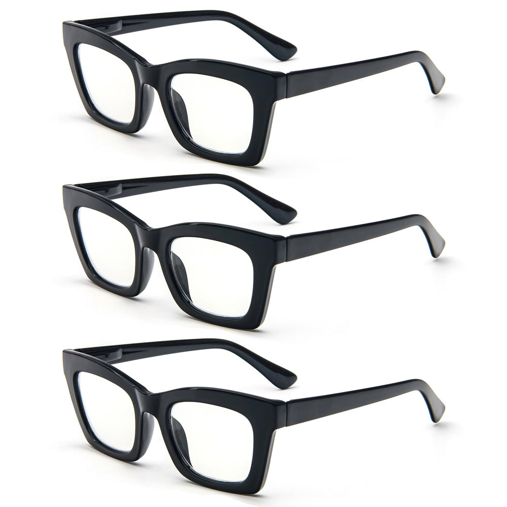 REAVEE Oprah-style reading glasses with blue light blocking square frames, ideal for on-the-go reading