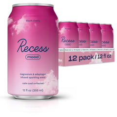 Recess Mood bottle with black cherry flavor invites a relaxing evening ritual.