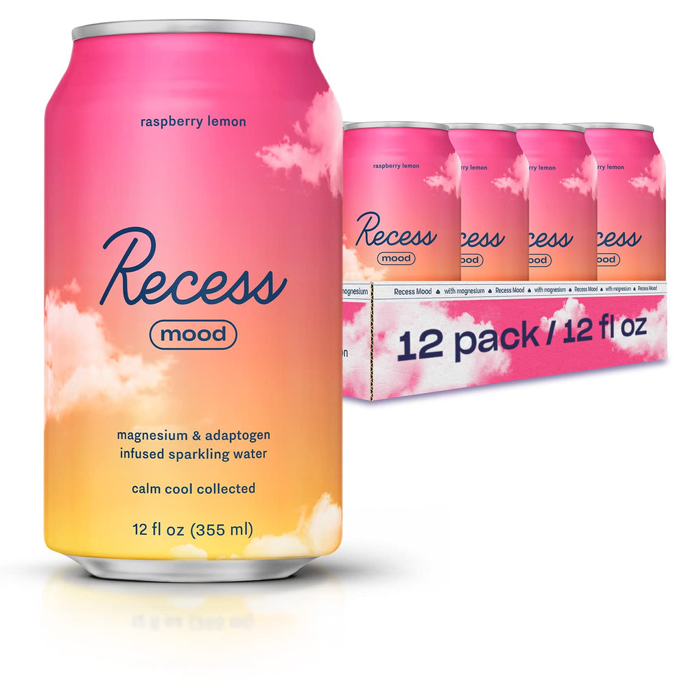 Recess Mood bottle with raspberry lemon flavor for a calming moment.
