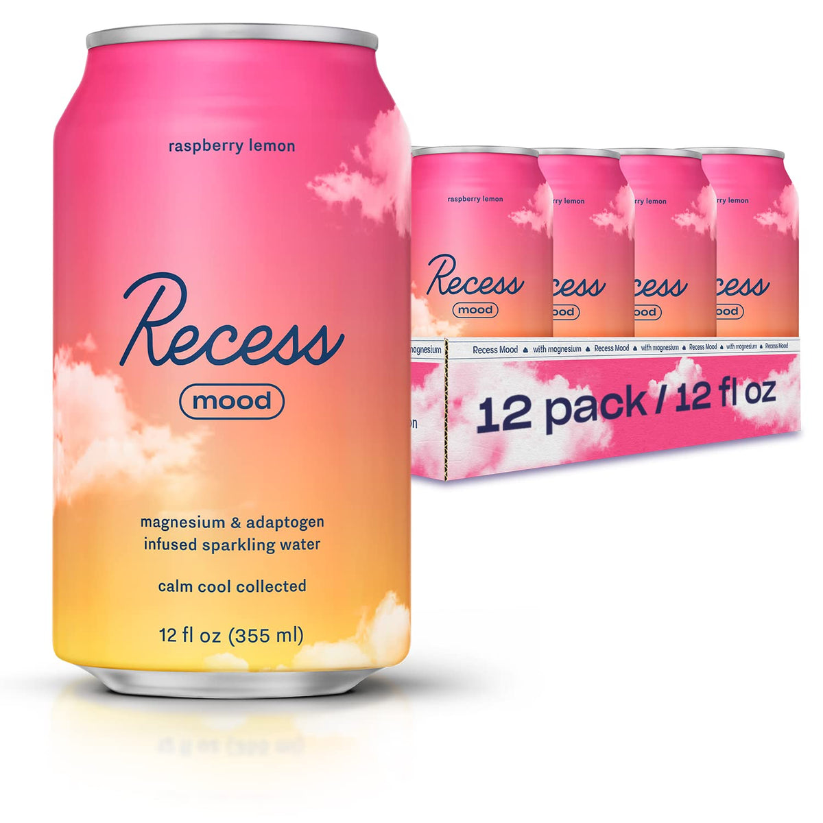 Recess Mood bottle with raspberry lemon flavor for a calming moment.