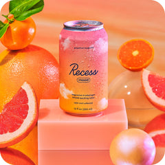 Recess Mood can front highlighting refreshing sparkling water.