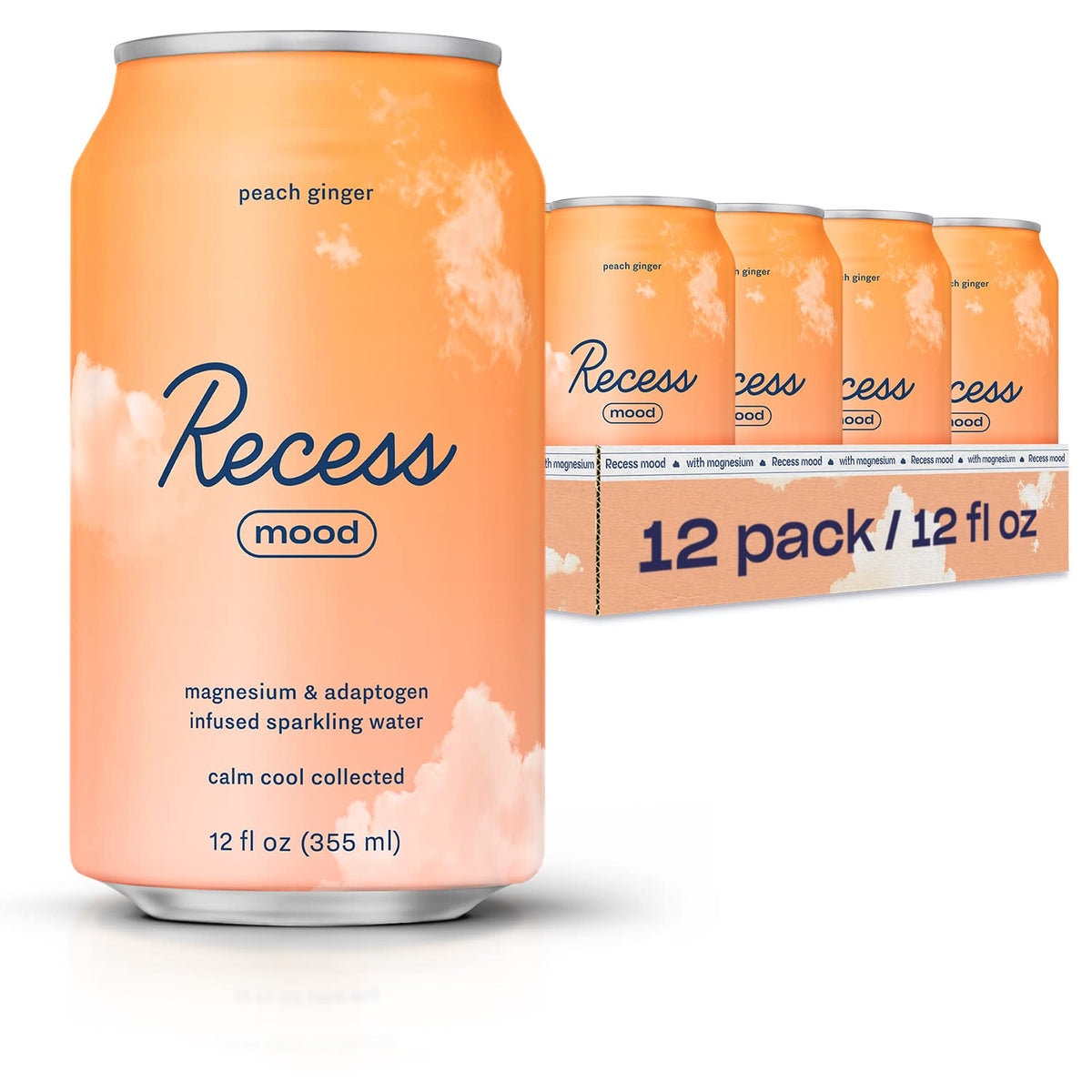 Recess Mood Peach Ginger bottle for a relaxing unwind after work