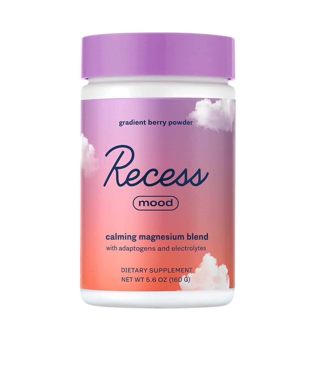 Recess Mood Powder gradient berry tub front showing calm daily ritual