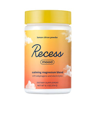 Recess Mood Powder Lemon Citrus tub ready to mix for a calming evening