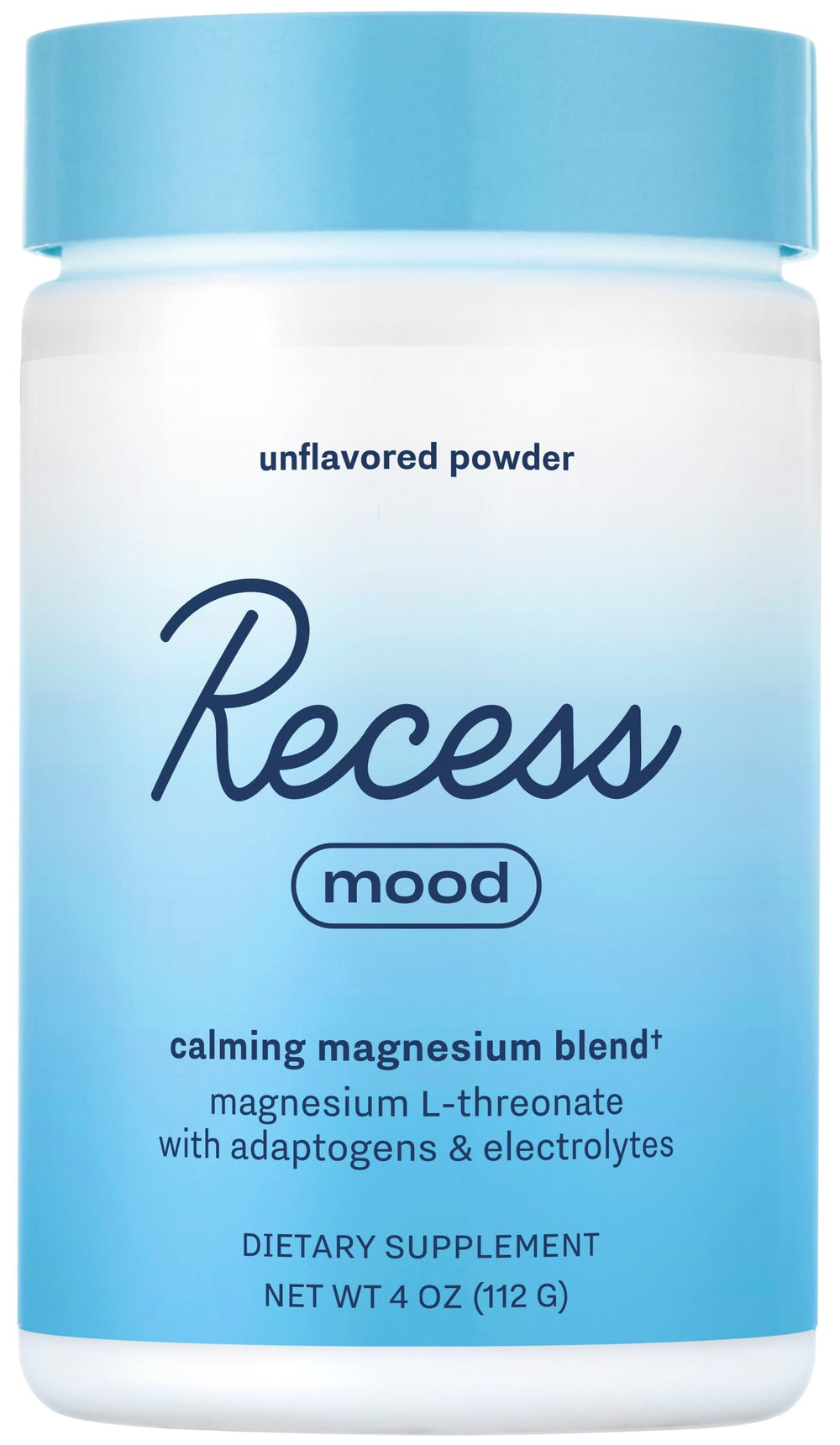 Recess Mood Powder tub front for daily unwind and calm support.