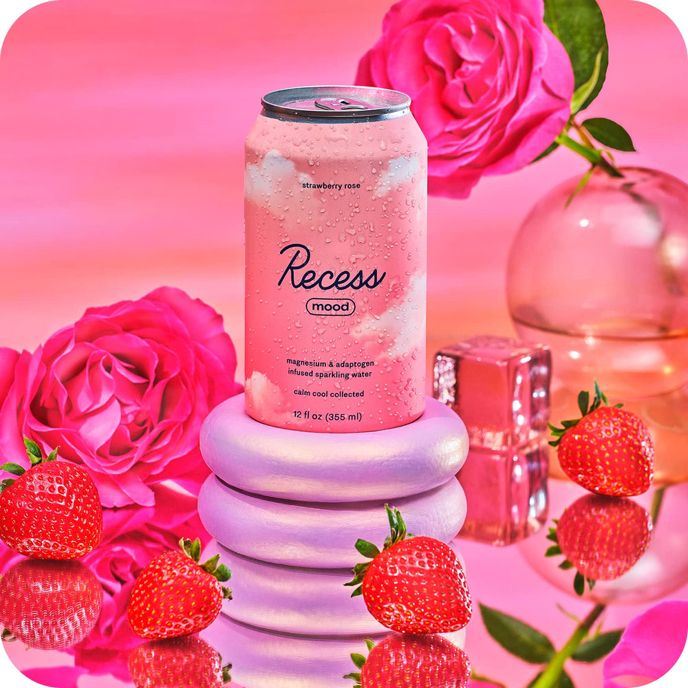 Recess Mood rose petals on label for premium vibe.