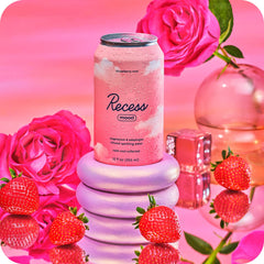 Recess Mood rose petals on label for premium vibe.