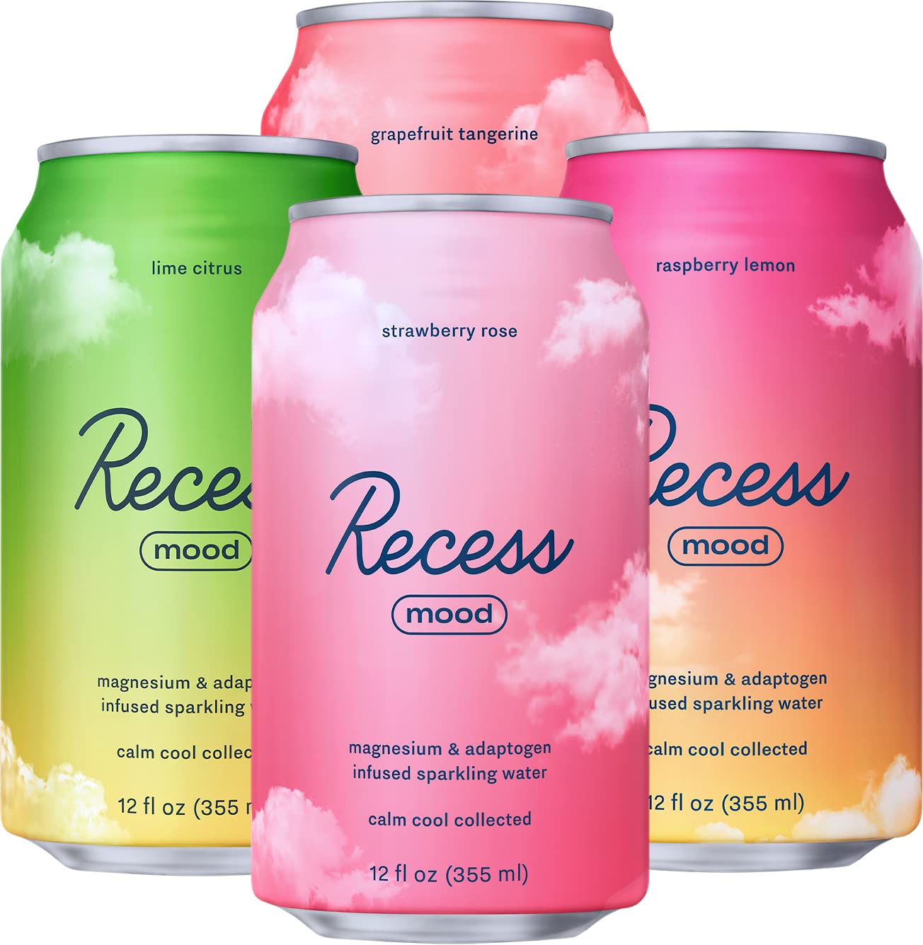 Recess Mood variety-pack bottles on display for easy, relaxing moments.