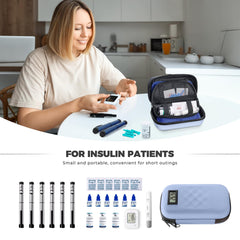 RecoverJoy insulin cooler travel case blue, premium insulation protects contents from moisture during transit.