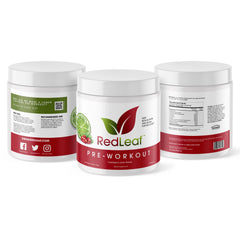 Pouring Red Leaf pre-workout into glass for Cranberry Lime flavor