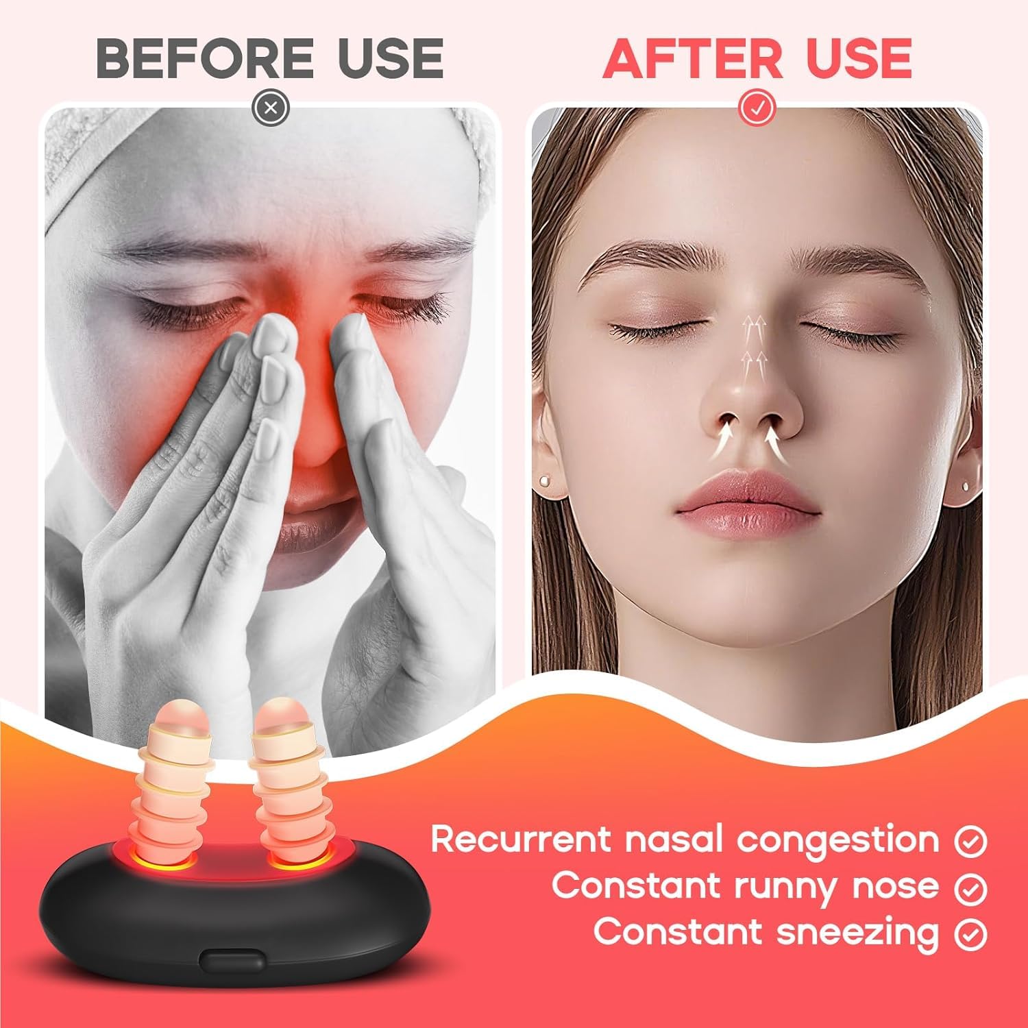 Red Light Therapy for Nose being cleaned with an alcohol wipe.