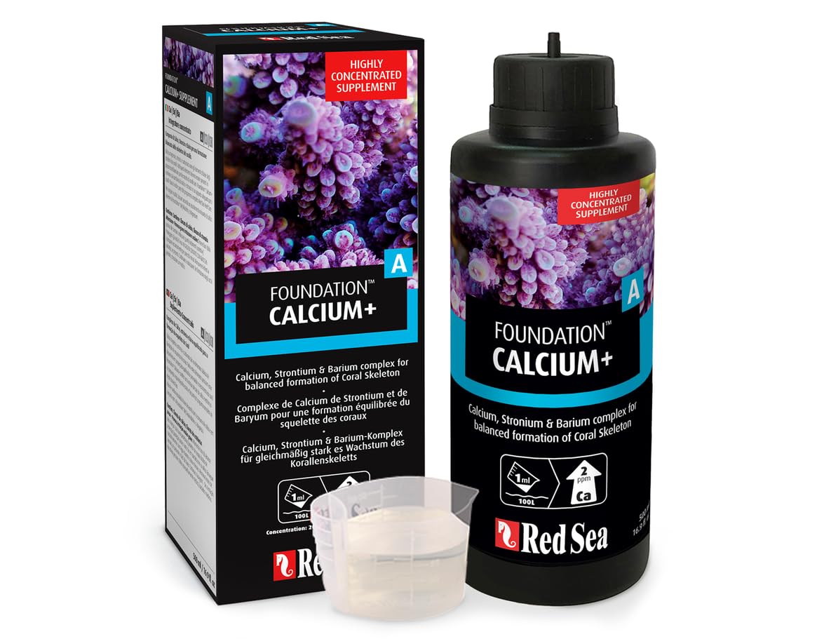 Red Sea Foundation A bottle front label showing coral calcium and strontium support.