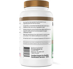 Red Yeast Rice Gold label emphasizing certified organic quality for trusted supplementation.