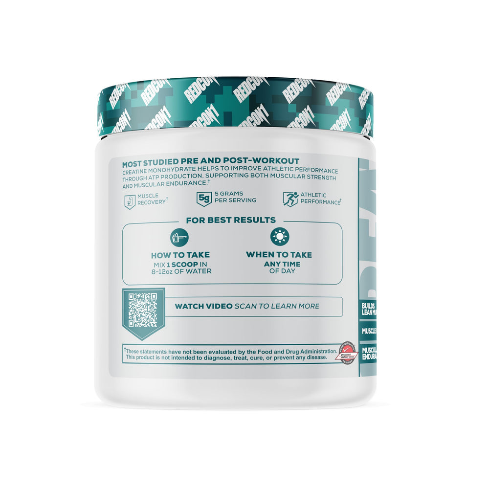 Redcon1 Creatine Monohydrate scoop ready to mix for strength and recovery