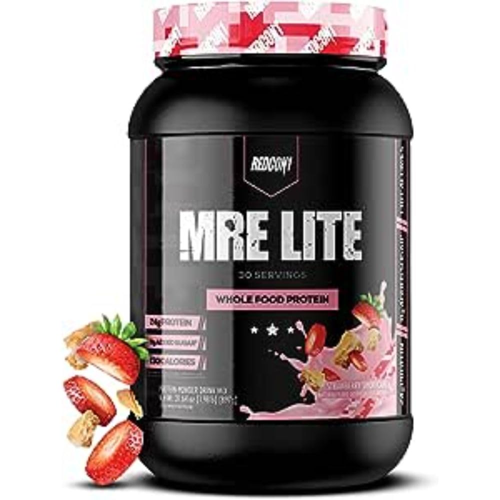 Visible whole-food protein blend ingredients featuring beef, salmon, and chicken.