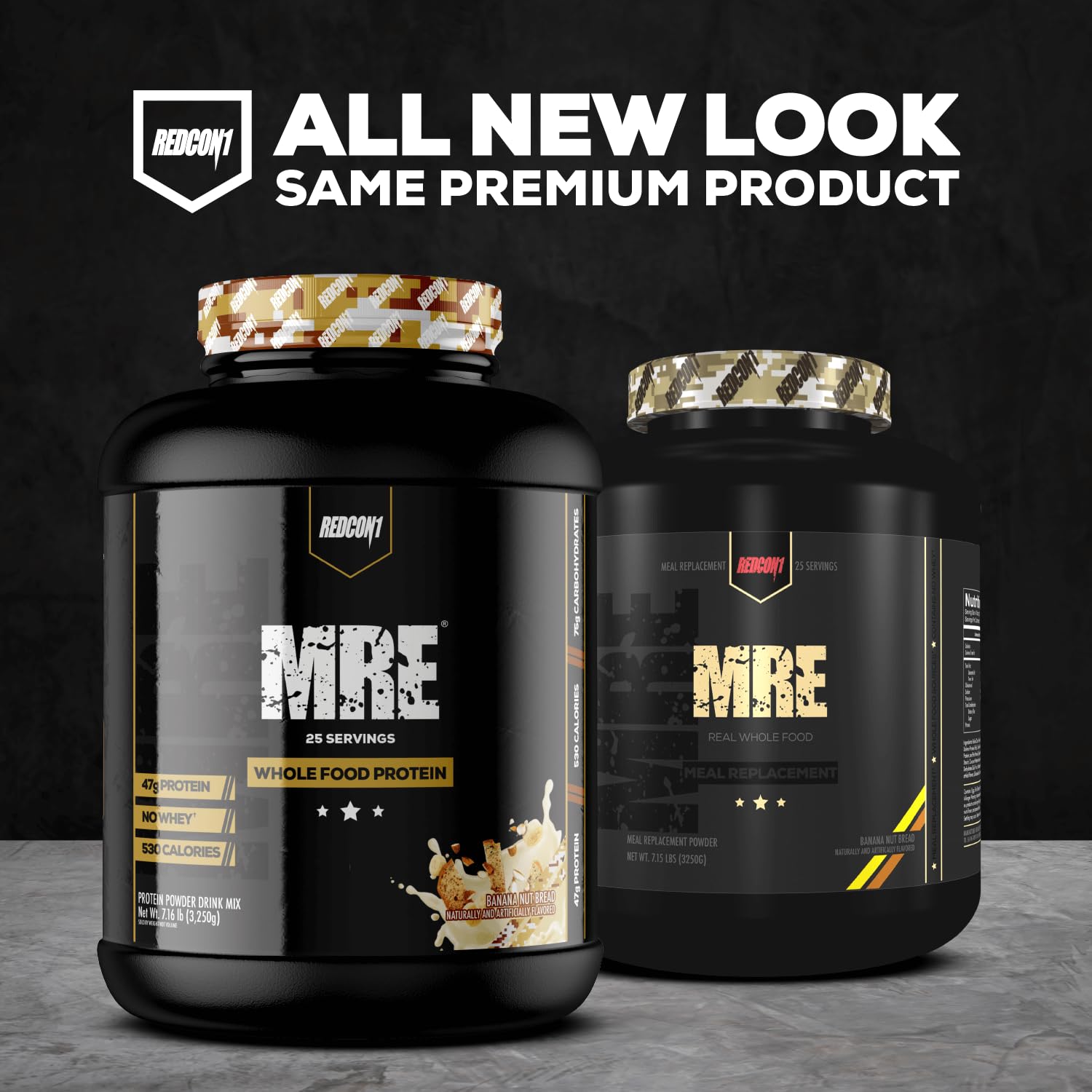 RedCon1 MRE Cookies N Cream jar front view with keto-friendly ingredients.
