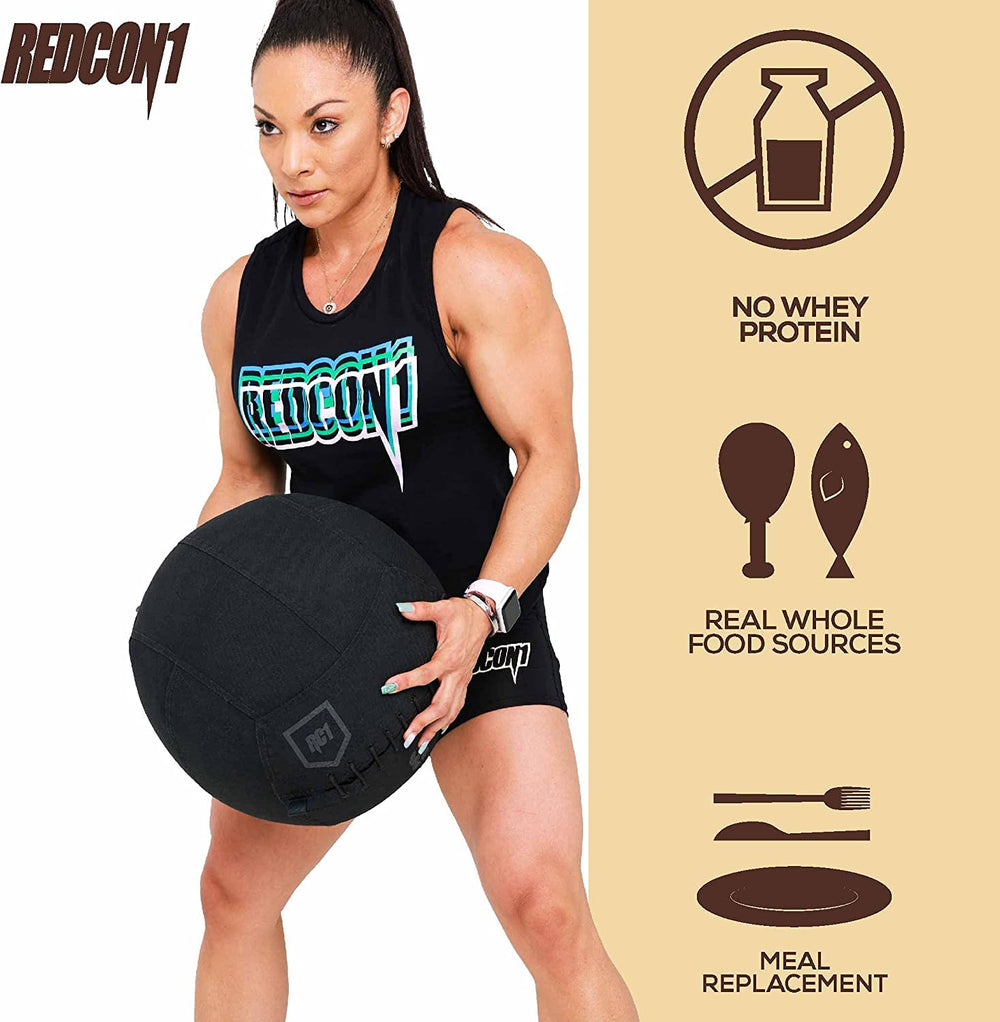 REDCON1 MRE protein powder mixed in a glass for a convenient meal replacement