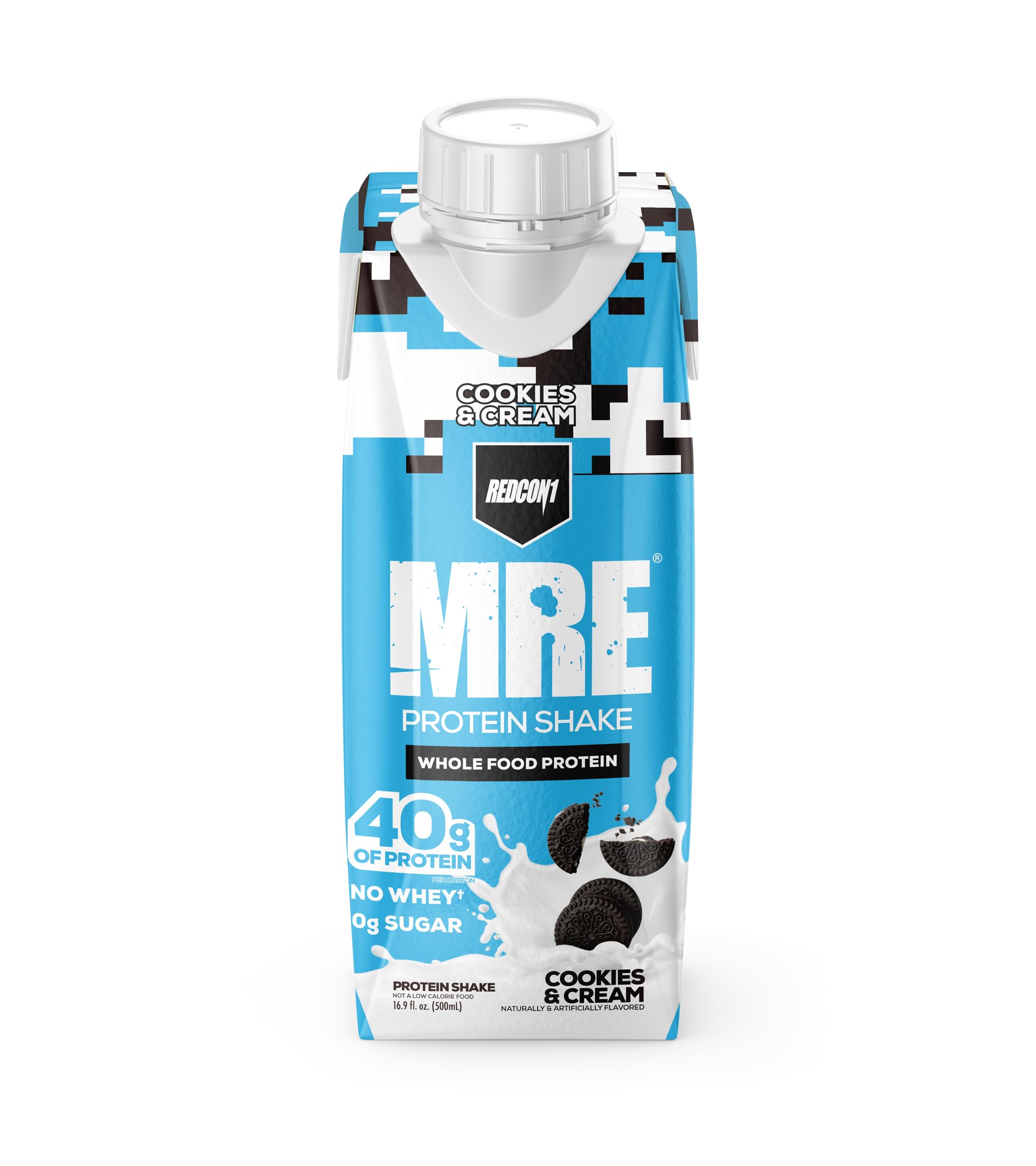REDCON1 MRE whole-food protein blend bowl highlights diverse protein sources.