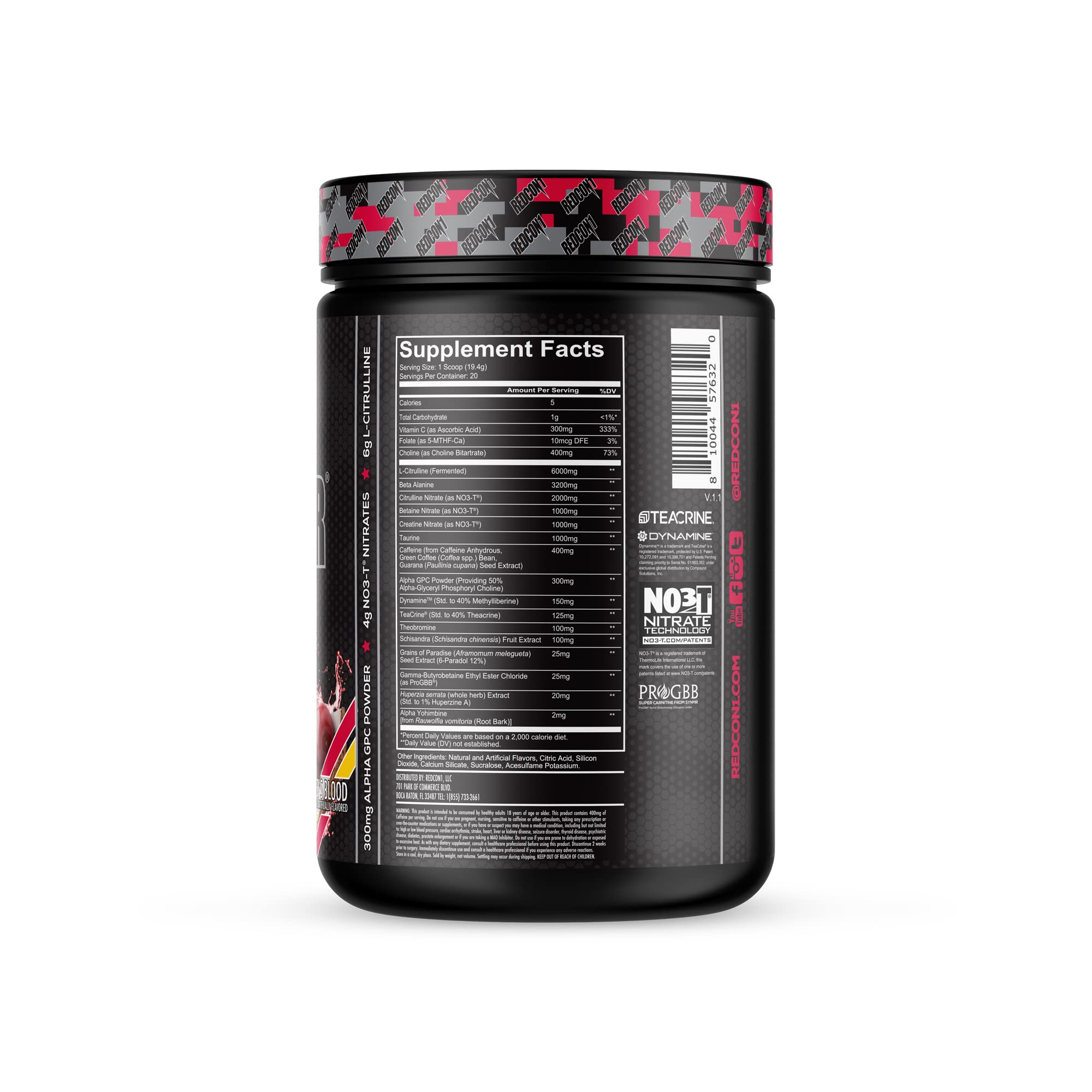 Close up of the Black Ops label showing the premium stimulant formula