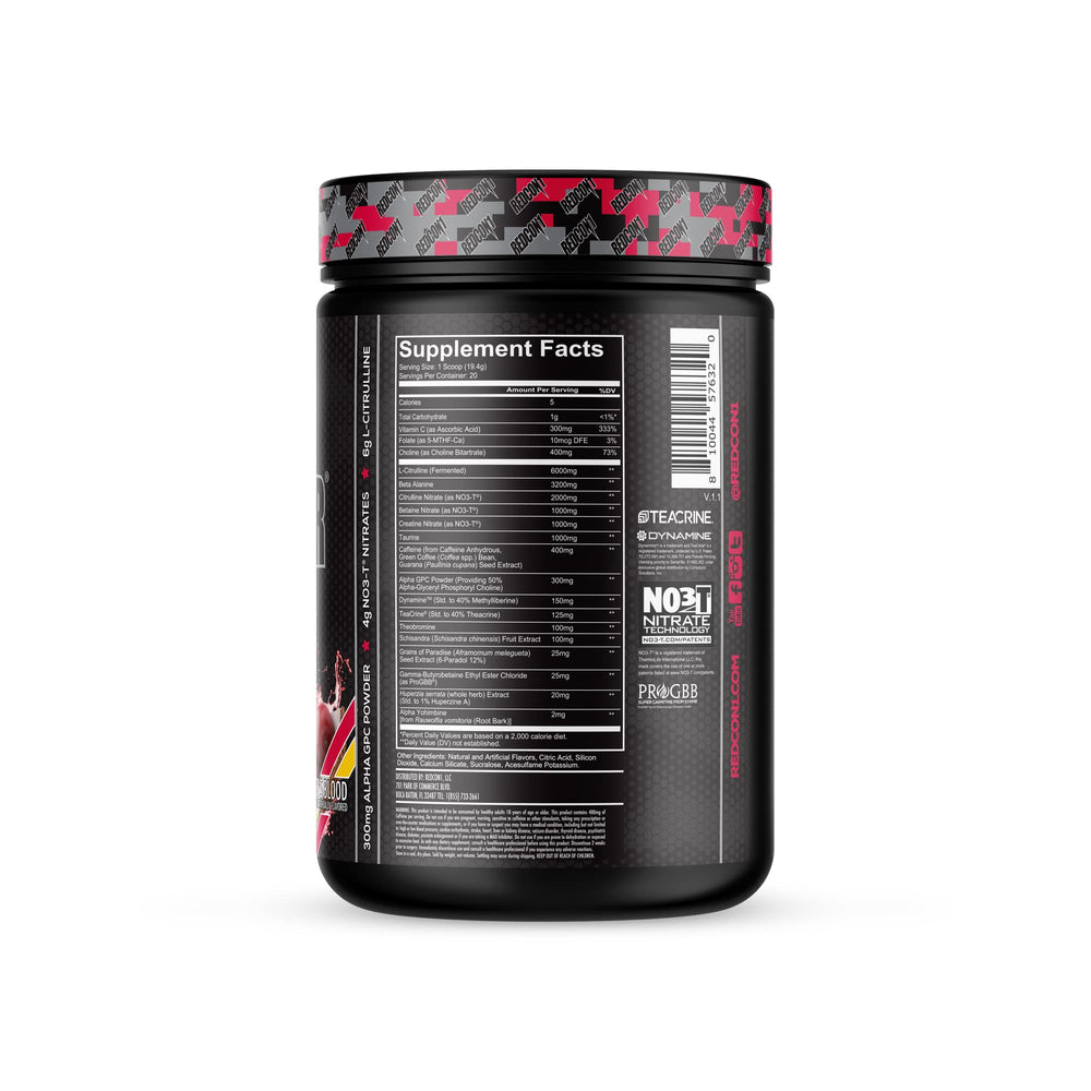 Close up of the Black Ops label showing the premium stimulant formula