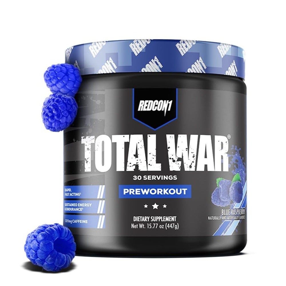 REDCON1 Total War Blue Raspberry scoop for fast energy during workouts