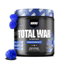 REDCON1 Total War Blue Raspberry scoop for fast energy during workouts