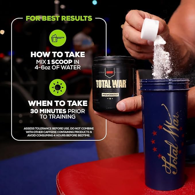 Redcon1 Total War Cali Splash servings indicate a 30-dose container.